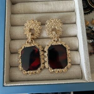 Forever 21 Gold/Red Earrings